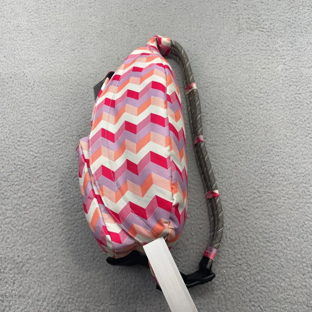 KAVU Rope‎ Bag Pink Chevron Canvas Adjustable Strap Crossbody Sling Backpack